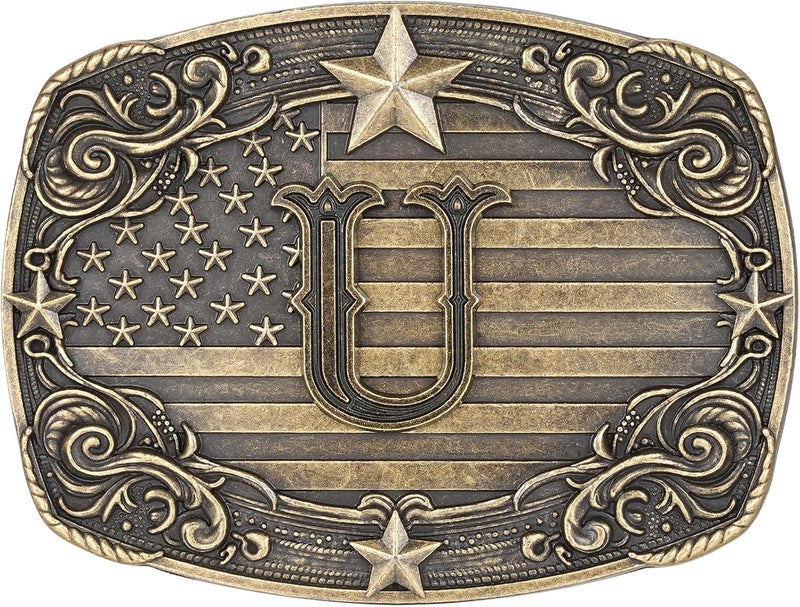 Flipslo Store Western Belt Buckle for Men Women Initial Letter A to Z Cowboy Belt Buckle Texas Buckle hebillas vaqueras para hombre - Image 1